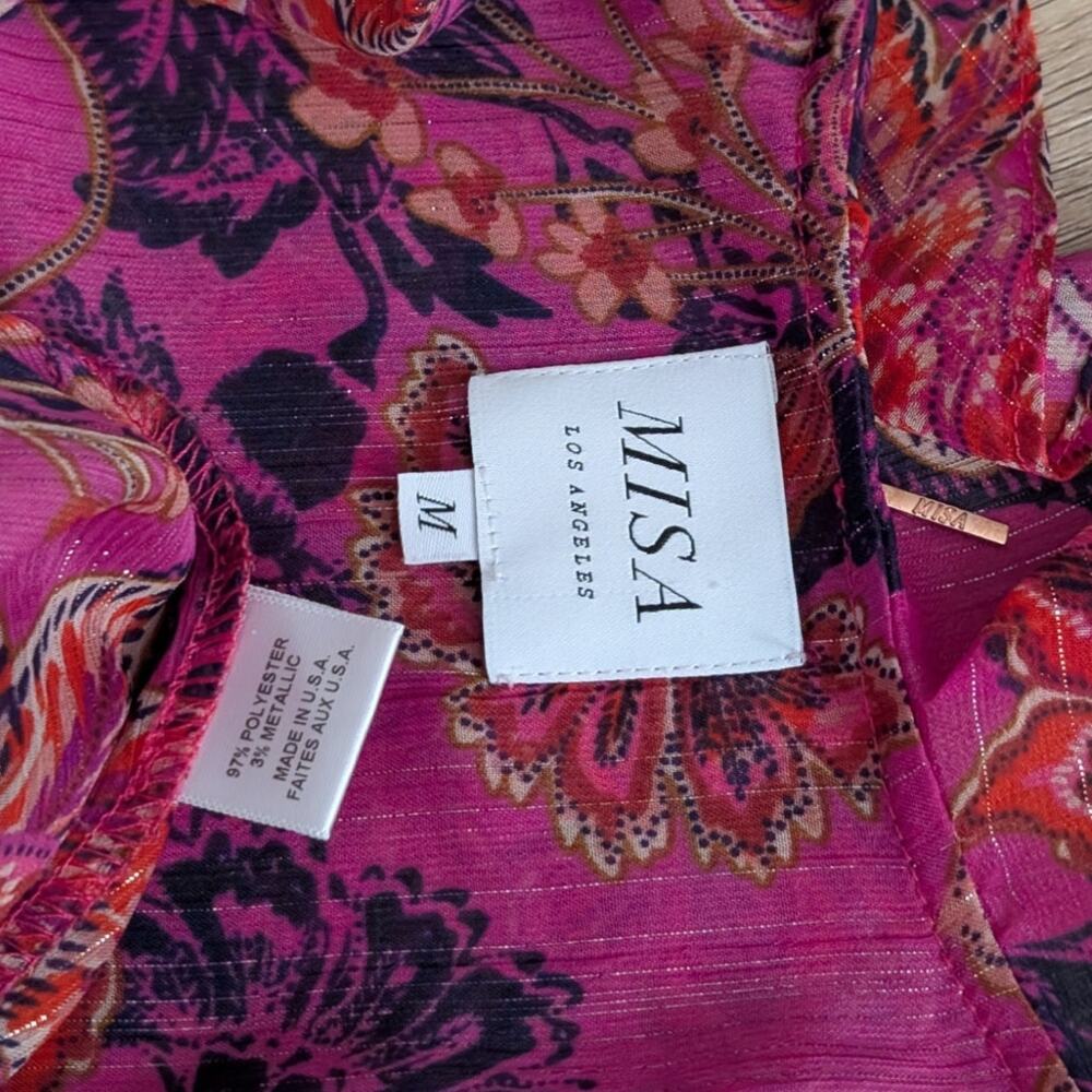 MISA Los Angeles Azalea Romper in Fuchsia Batik - Picture 2 of 6